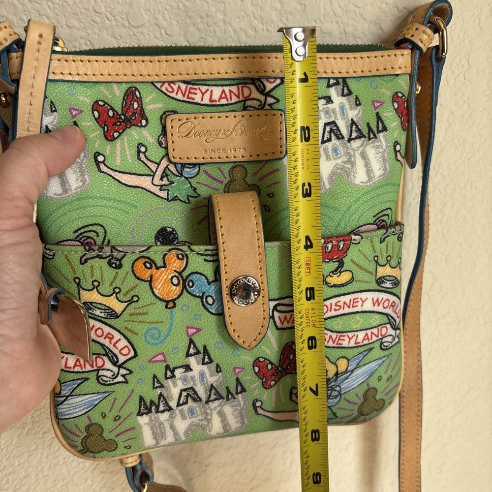 Dooney  & Bourke Disney Tinker Bell Letter Carrier Green Crossbody - Picture 13 of 15